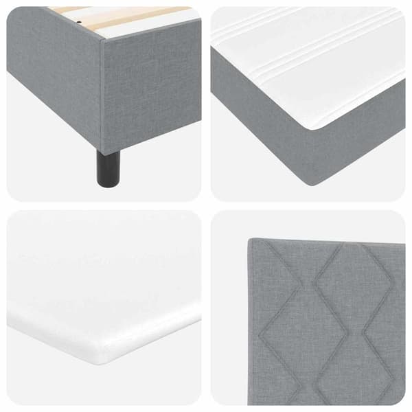 vidaXL Box spring seng med madras Lysegrå 200 x 200 cm Stof