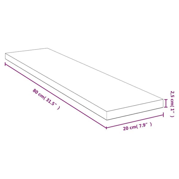 vidaXL Seinähylly 80x20x2,5 cm bambu