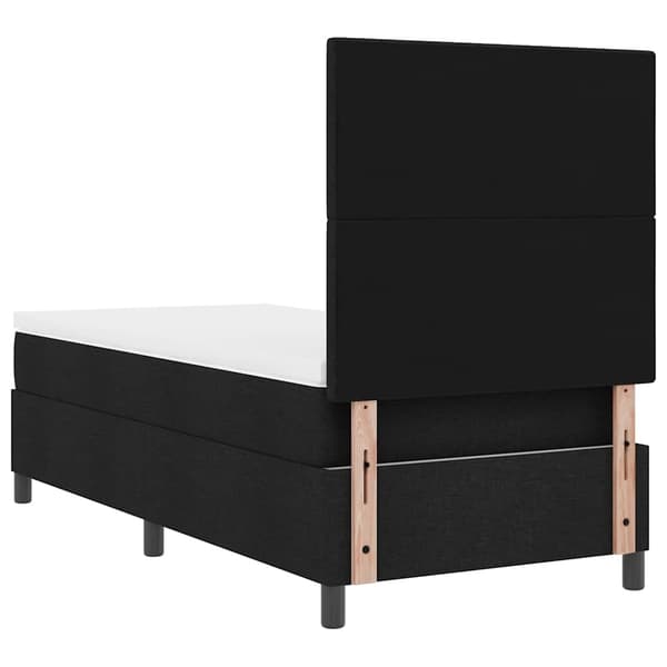 vidaXL Box spring seng med madras med hovedgærde Sort 80 x 200 cm Stof