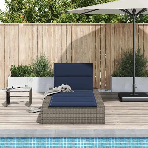 vidaXL solseng med flydende hynde polyrattan grå
