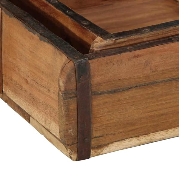 vidaXL Bakke 2 pcs Brun 29 x 31 x 10 cm Solid genbrugs træ