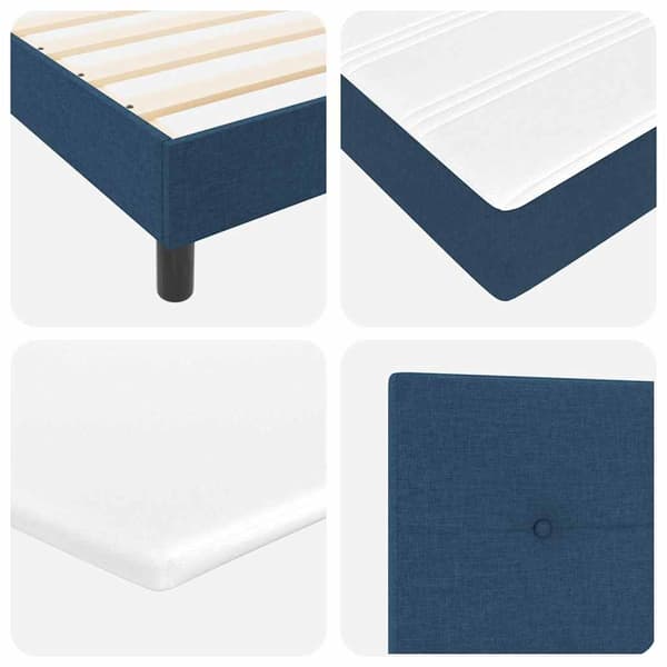 vidaXL Box spring seng med madras Blå 200 x 90 cm Polyester