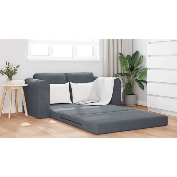 vidaXL Sovesofa 60cm Mørkegrå Fløjl