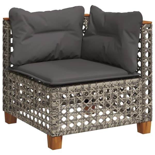 vidaXL sofasæt 5 dele med hynder polyrattan grå