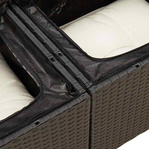 vidaXL sofasæt til haven 13 dele med hynder polyrattan sort