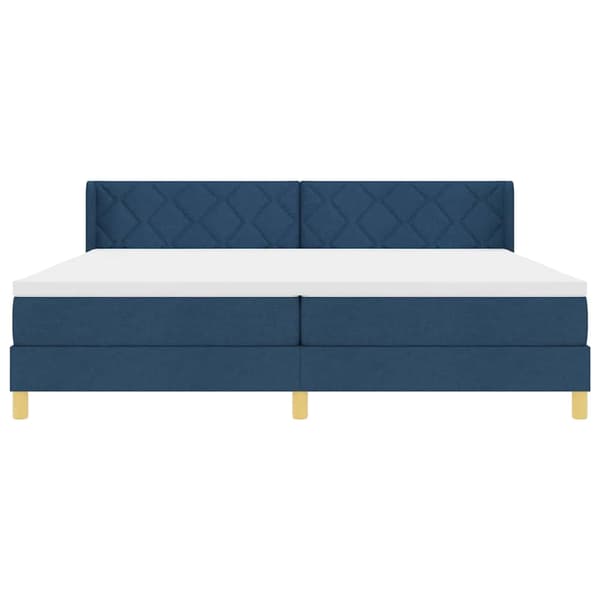 vidaXL Box spring seng med madras Blå 200 x 200 cm Polyester