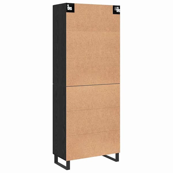 vidaXL Highboard 2 pcs Sort eg Konstrueret træ