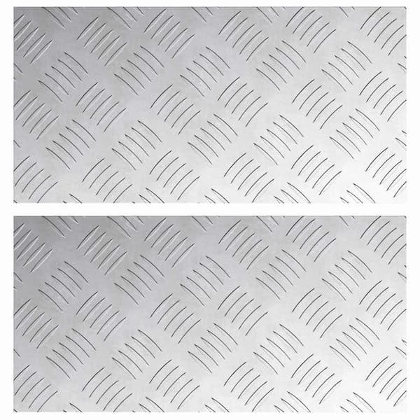 vidaXL Trappe Tread Rektangulær 2 pcs Sølv 40 x 20 cm Aluminium