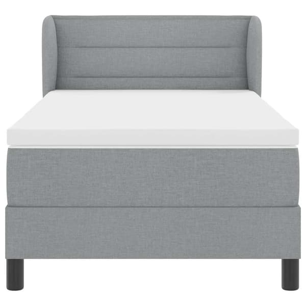vidaXL Box spring seng med madras Lysegrå 90 x 190 cm Stof