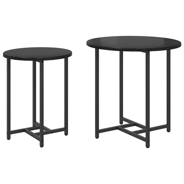 vidaXL Sidebordssæt 2 pcs Sort eg