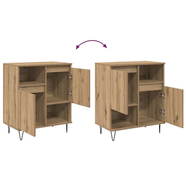 vidaXL Sideboard Artisan Egetræ 60 x 35 x 70 cm