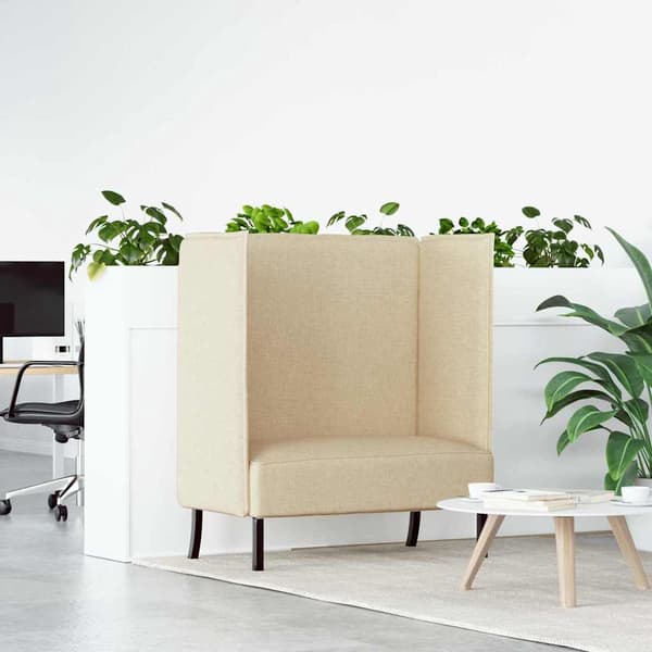 vidaXL Høj ryg sofa 101cm Creme Stof