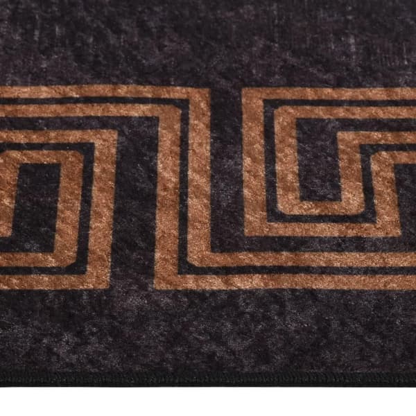 vidaXL gulvtæppe 80x150 cm skridsikkert og vaskbart sort og guld