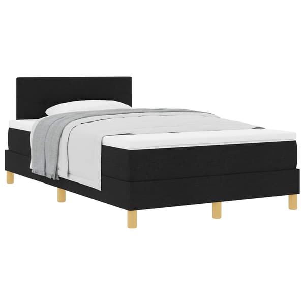 vidaXL Box spring seng med madras Sort 120 x 190 cm Stof