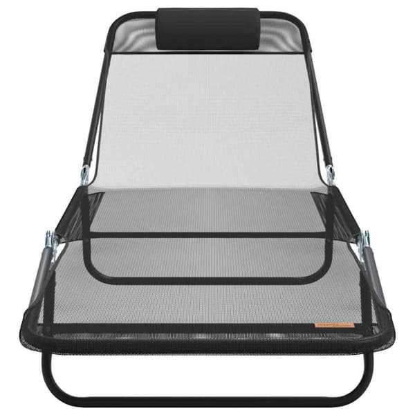 vidaXL Foldestol 2 pcs Sort 182 x 55 x 85,5 cm Textilene
