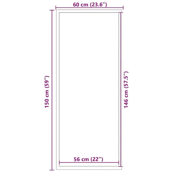 vidaXL Ovimatto musta 60x150 cm