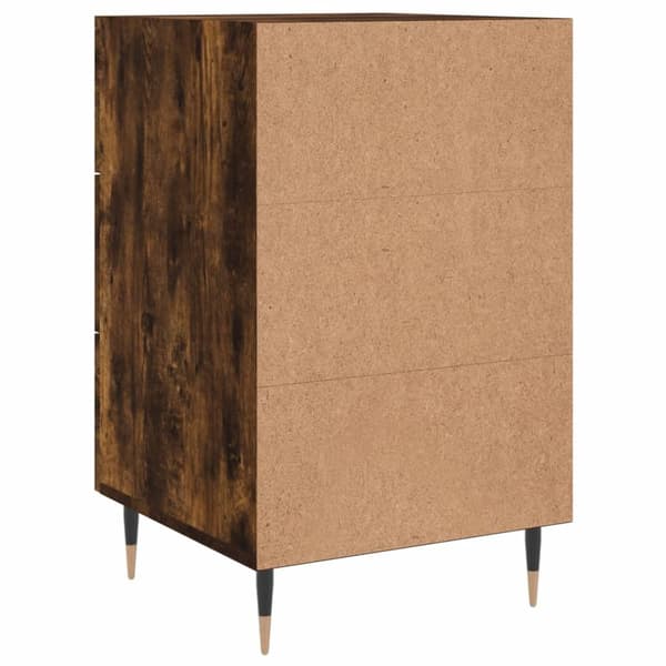 vidaXL sengebord 40x40x66 cm konstrueret træ røget egetræsfarve