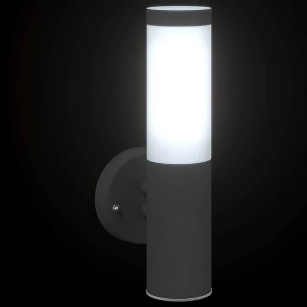 vidaXL udendørslampe sort rustfrit stål IP44