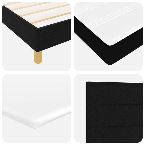 vidaXL Box spring seng med madras Sort 200 x 180 cm Polyester