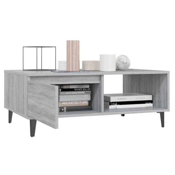 vidaXL sofabord 90x60x35 cm spånplade grå sonoma-eg