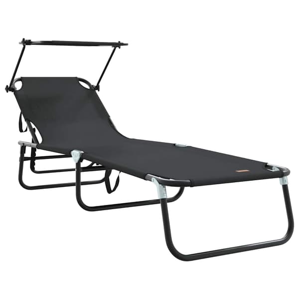 vidaXL Foldestol Sort 190 x 57 x 81 cm oxford