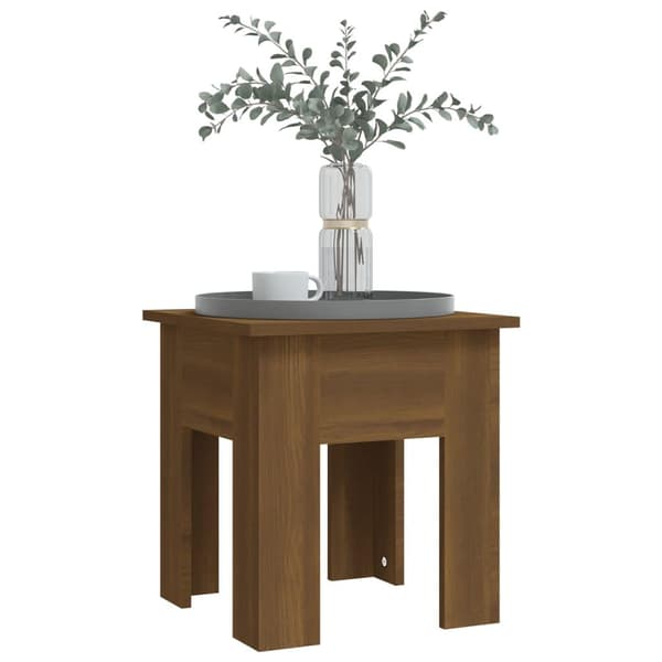 vidaXL sofabord 40x40x42 cm spånplade brun egetræsfarve