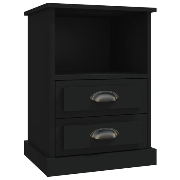 vidaXL sengeborde 2 stk. 43x36x60 cm sort