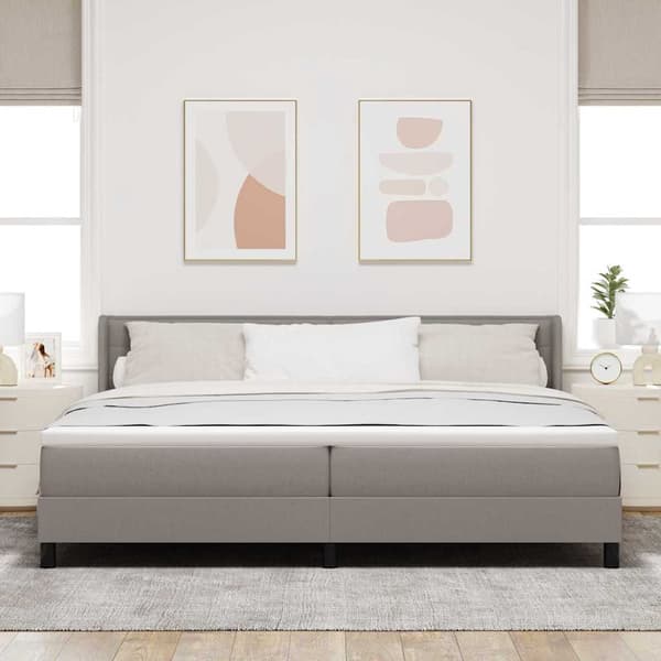 vidaXL Box spring seng med madras Gråbrun 200 x 200 cm Polyester
