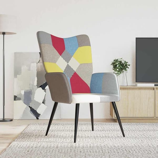 vidaXL lænestol stof patchwork