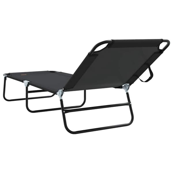 vidaXL Foldestol 2 pcs Sort 188 x 57 x 86,5 cm Polyester