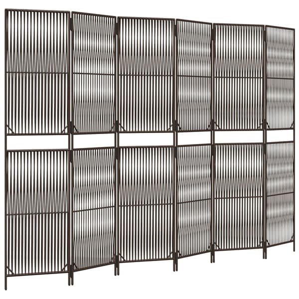 vidaXL rumdeler 6 paneler polyrattan brun