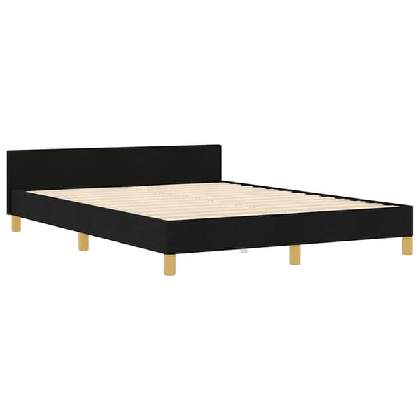 vidaXL Sengestel med hovedgærde Sort 160 x 200 cm Stof