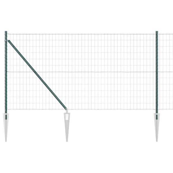 vidaXL Hegn med stolper Grøn 1 x 10 m Stål