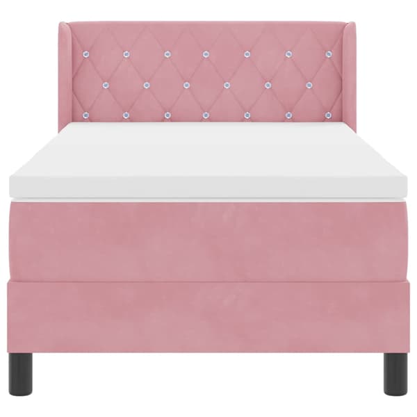 vidaXL Box spring seng med madras Lyserød 190 x 90 cm Polyester