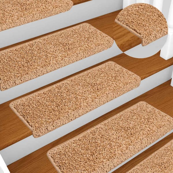 vidaXL trappemåtter 20 stk. 65x21x4 cm beige rektangulær kant