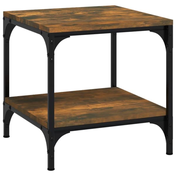 vidaXL sideborde 2 stk. 40x40x40 cm konstrueret træ røget egetræsfarve