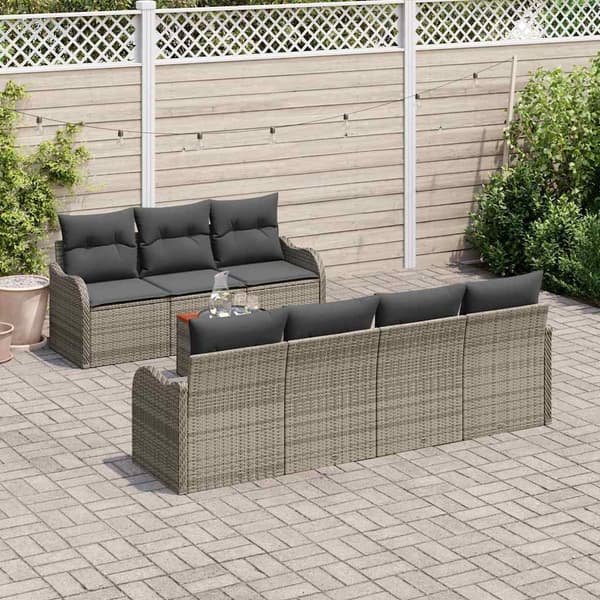 vidaXL Havesofa Sæt 8 pcs Grå