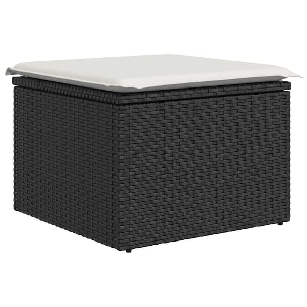 vidaXL sofasæt til haven 7 dele med hynder polyrattan akacietræ sort