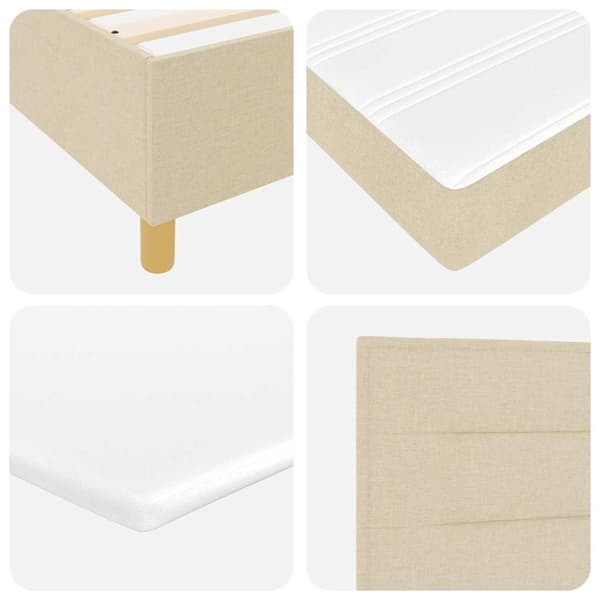 vidaXL Box spring seng med madras Creme 80 x 200 cm Stof