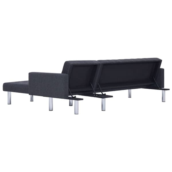 vidaXL L-formet sovesofa polyester mørkegrå