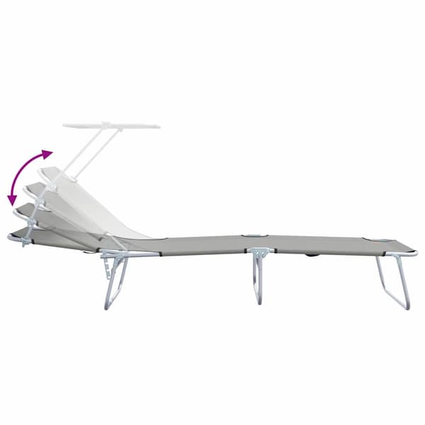 vidaXL Solstol 2 pcs Grå 58 x 188 x 77cm Polyester