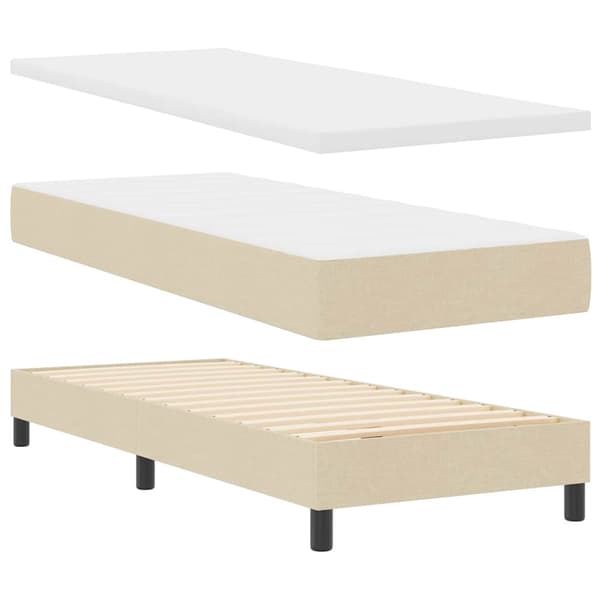vidaXL Box spring seng med madras Creme 200 x 80 cm Polyester