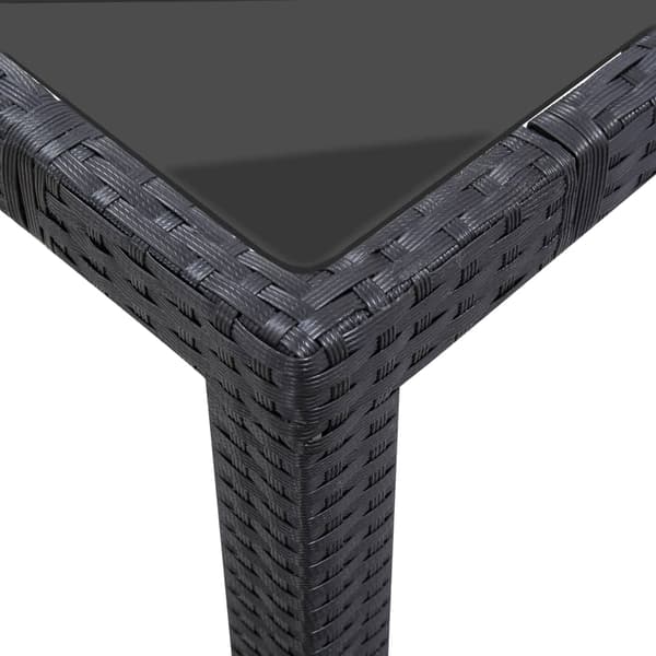 vidaXL udendørs spisebordssæt 7 dele polyrattan sort