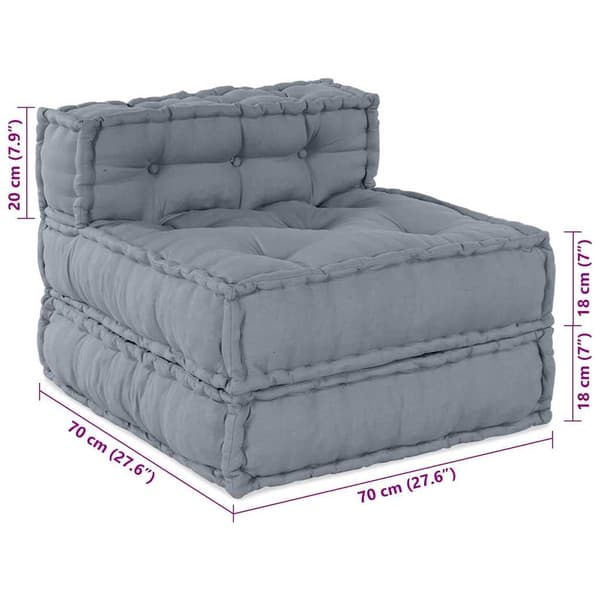 vidaXL Modulær patchwork sofa Grå 70 x 70 x 56 cm Stof