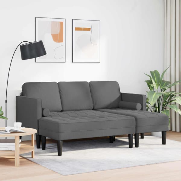 vidaXL Sofa Sæt med pude 2 pcs Mørkegrå Polyester
