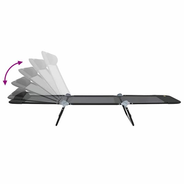 vidaXL Foldestol Sort 182 x 55 x 85,5 cm Textilene