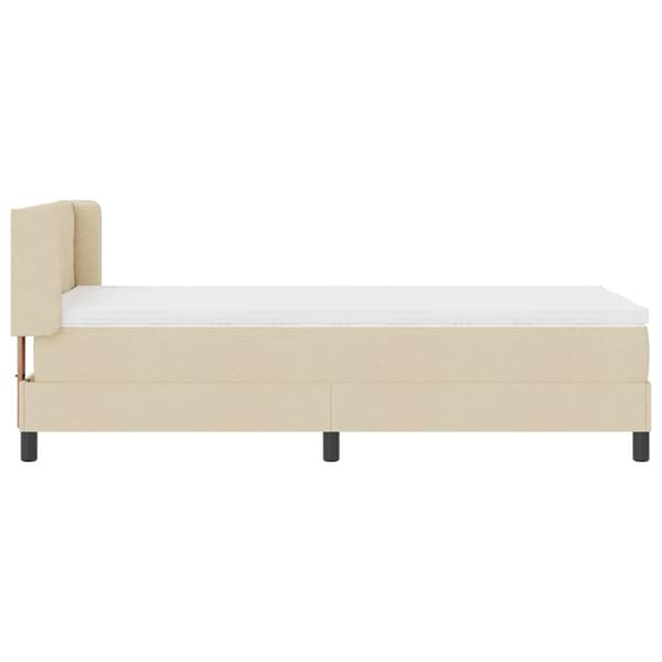 vidaXL Box spring seng med madras Creme 200 x 90 cm Polyester