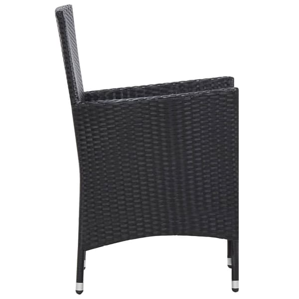 vidaXL udendørs spisebordssæt 7 dele polyrattan sort