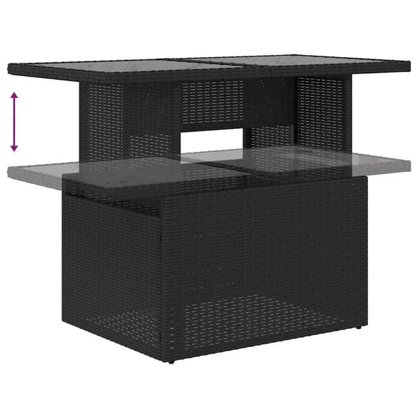 vidaXL Sofa Sæt med pude 6 pcs Sort polyrattan