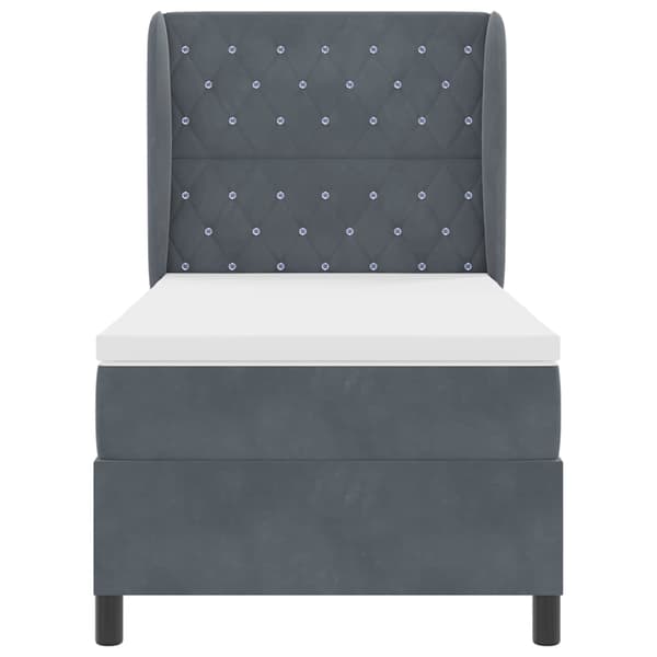 vidaXL Box spring seng med madras Mørkegrå 200 x 90 cm Polyester